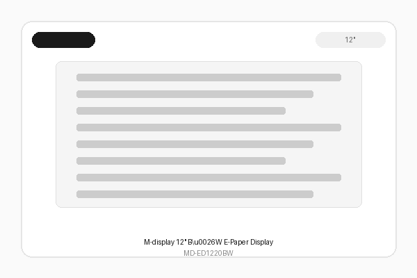 M-display 12" B&W E-Paper Display